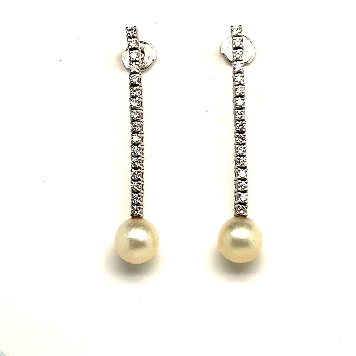 Boucles d'Oreilles Nacre Diamants 1.6 Carats Or Blanc-photo-1