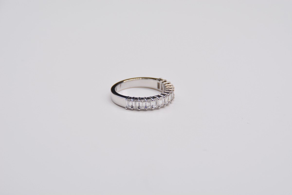 Engagement Ring White Gold Surmounted Diamonds -photo-3