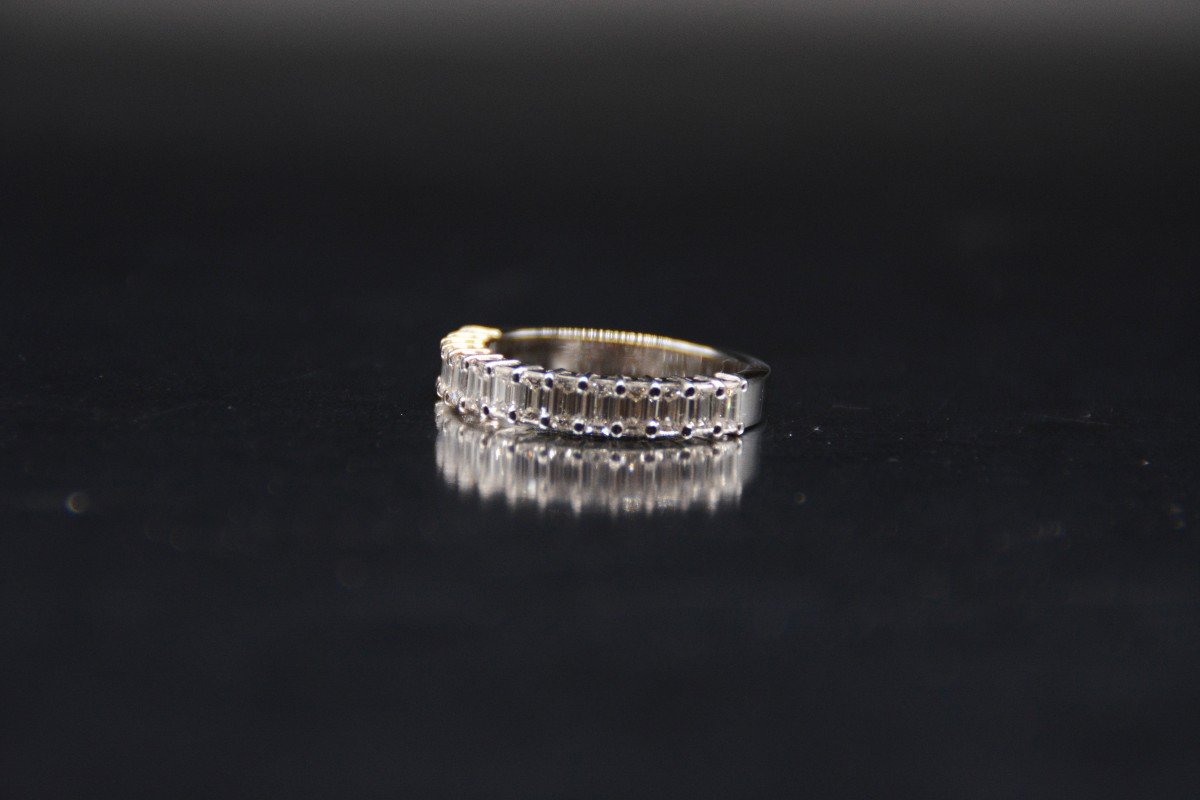 Engagement Ring White Gold Surmounted Diamonds -photo-4