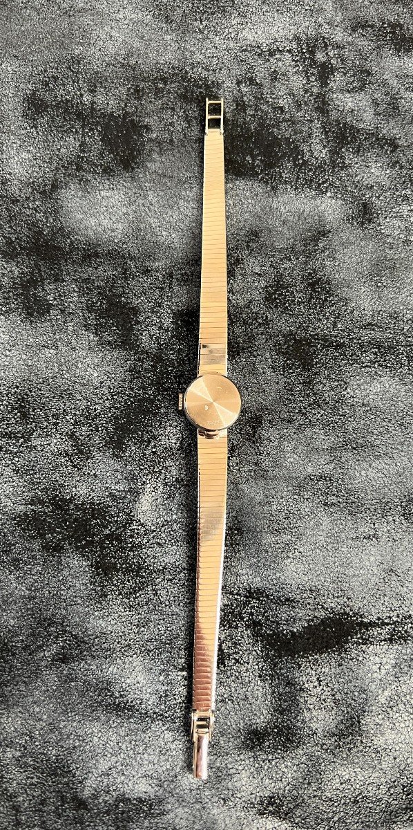 Montre Femme Uti Vintage Cadran Blanc Cassé Or Blanc 18 Carats-photo-5