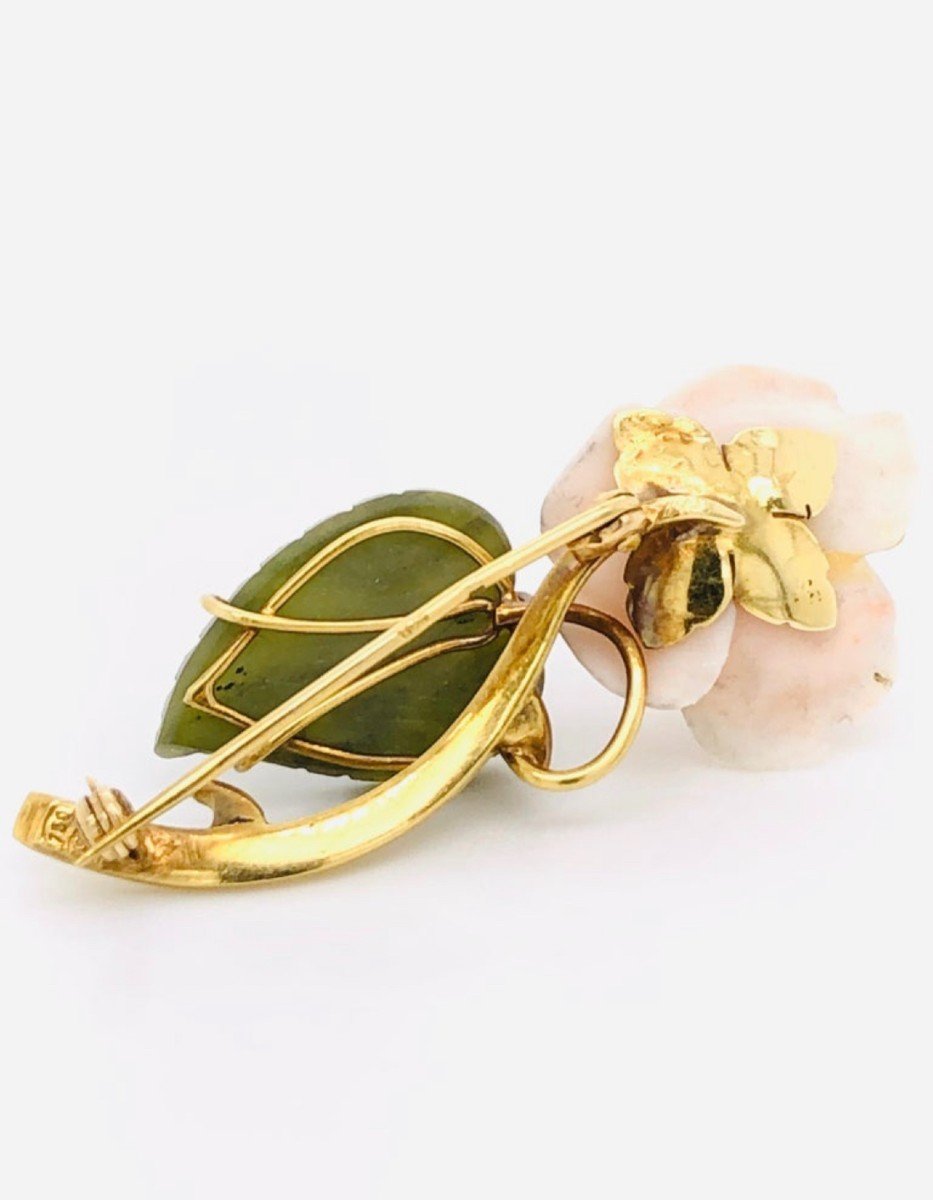 1950s Floral Brooch Yellow Gold 18 Karat-photo-2