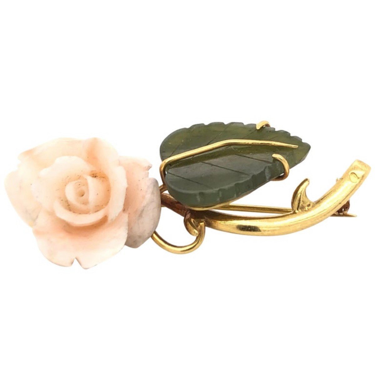 1950s Floral Brooch Yellow Gold 18 Karat