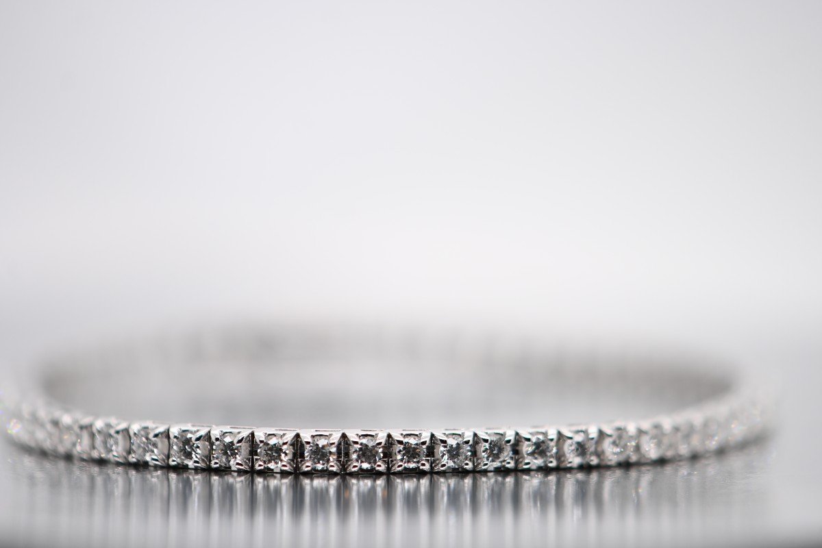 Tennis Bracelet In 18k White Gold With Diamonds-photo-2