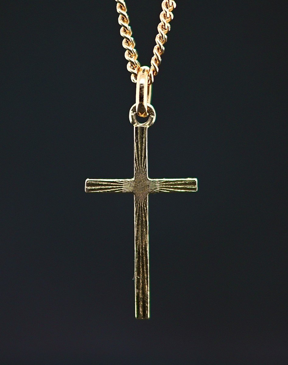 Small Cross In 18 Carat Gold-photo-2