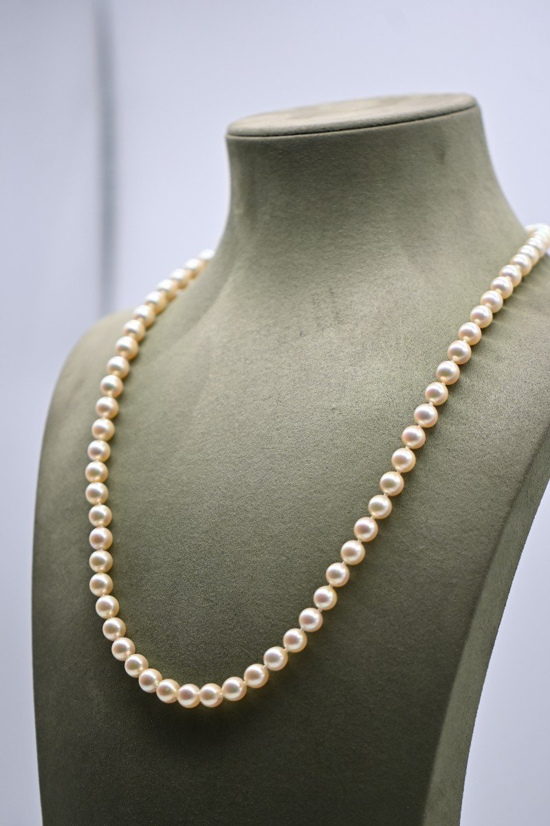 Collier En Perles Blanches De Culture-photo-3