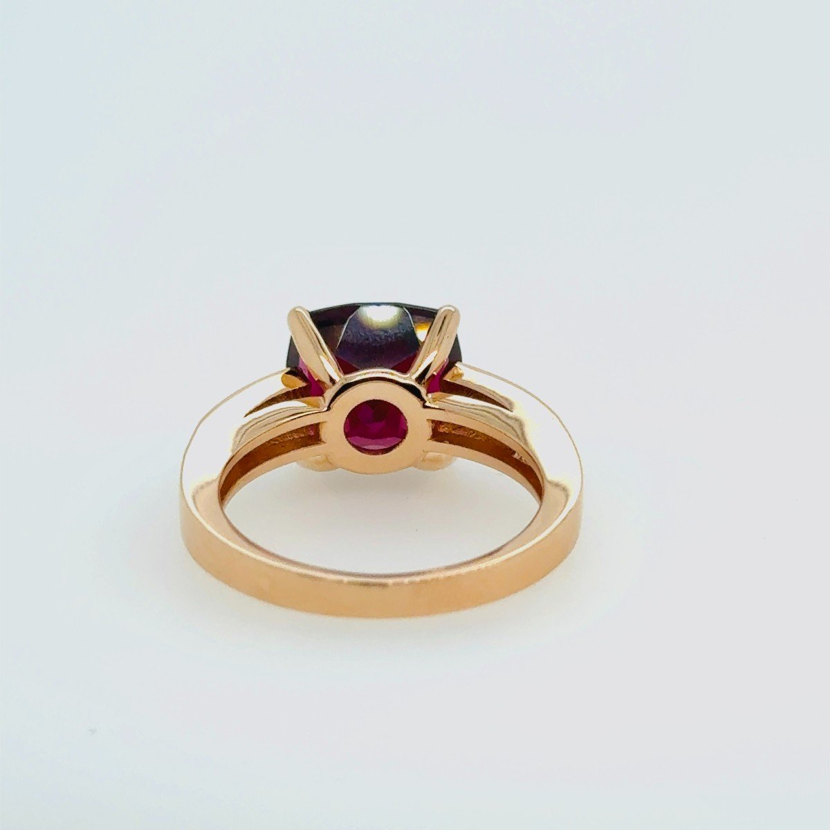 Bague en or 18 carats diamants rhodolite coussin-photo-3