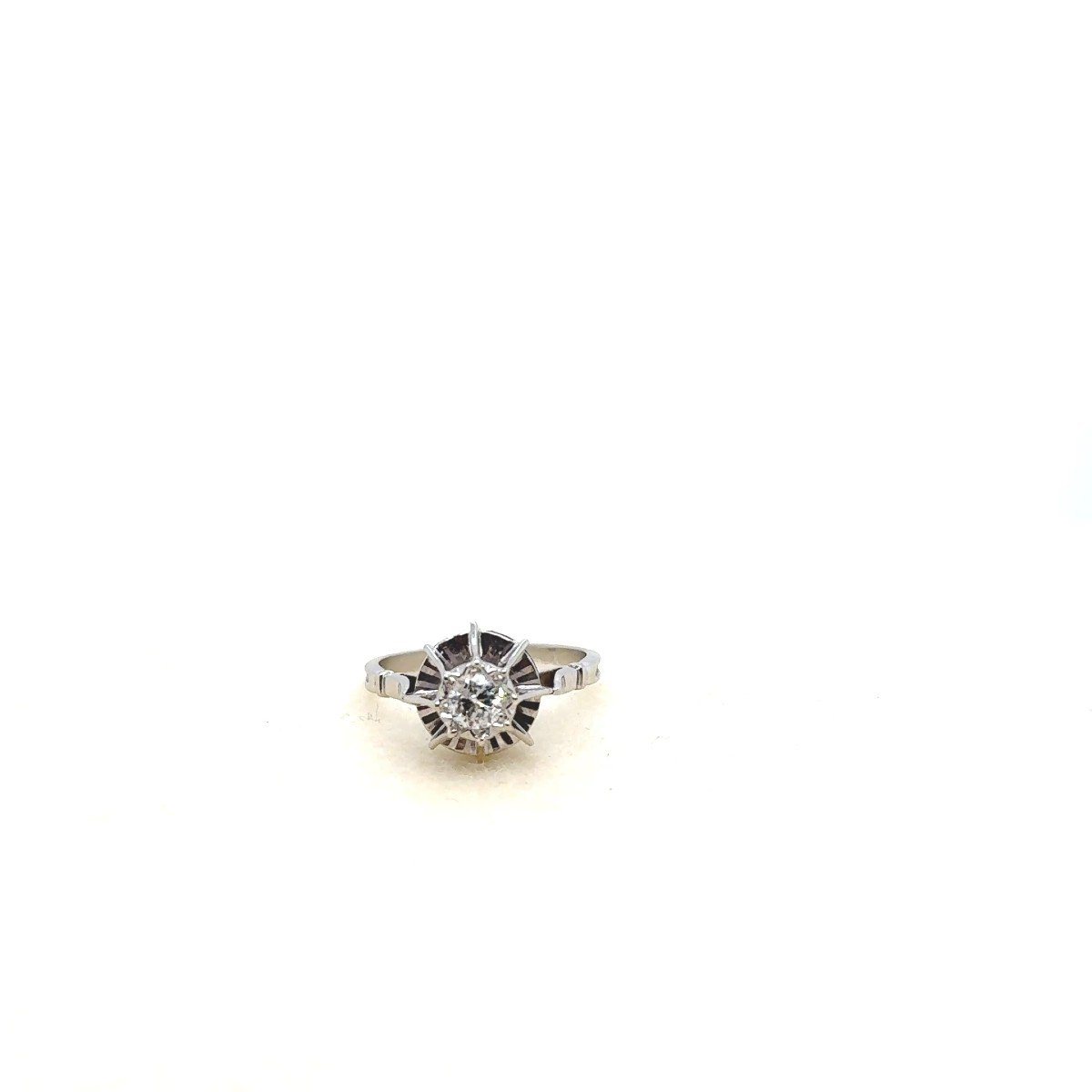 Bague solitaire diamants 0.30 carats or blanc 18 carats-photo-4