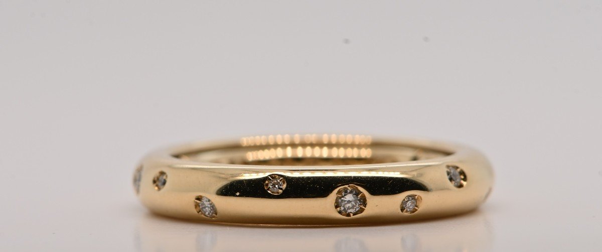 Diamonds Brilliant Cut 0.150 Carats Yellow Gold 18 Carats Ring -photo-4