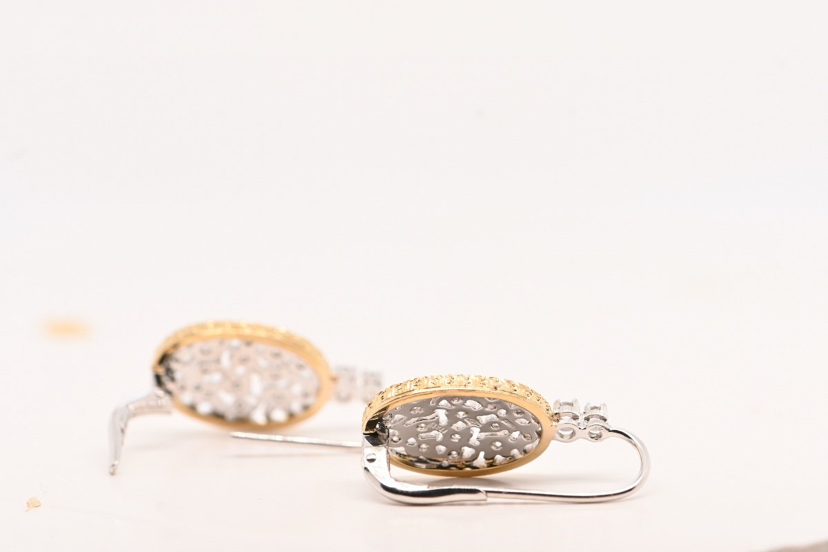 Boucle d'Oreille Diamants 0,45 Carats Or Jaune 18 Carats -photo-3