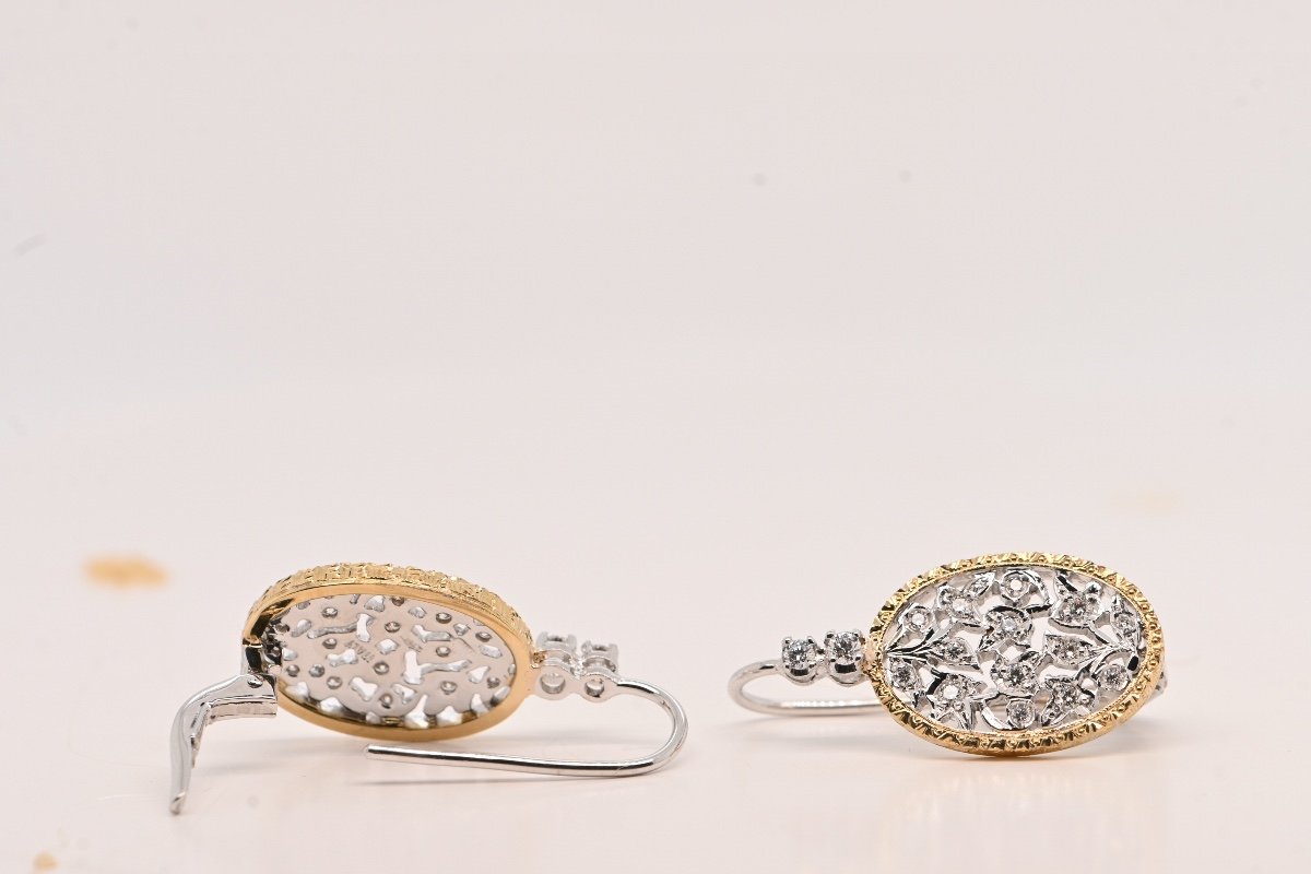 Boucle d'Oreille Diamants 0,45 Carats Or Jaune 18 Carats -photo-4