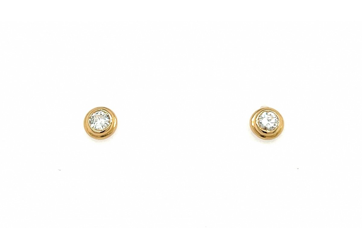 18k Yellow Gold Diamond Earring 0.10 Carats -photo-4