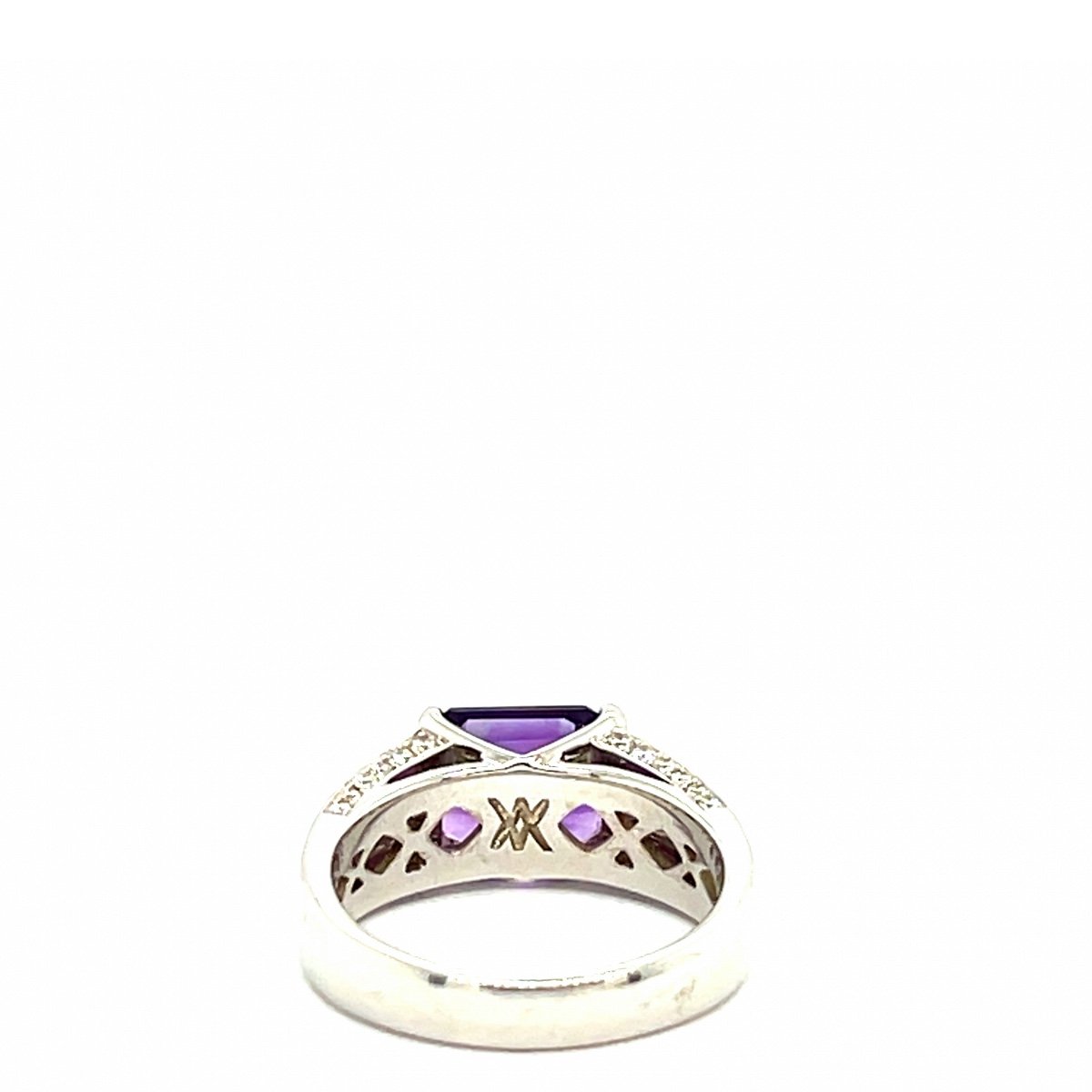 Amethyst Ring 2.12 Carats Diamonds 8.51 Carats 18 Carat White Gold-photo-1