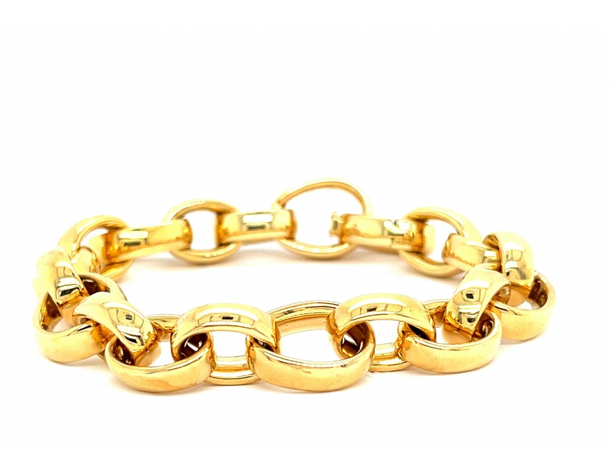 18k Yellow Gold Chain Bracelet -photo-3