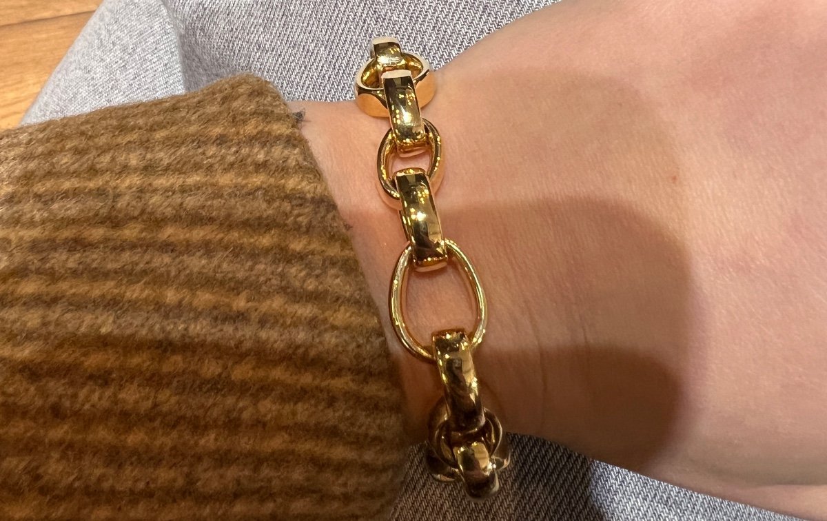 18k Yellow Gold Chain Bracelet -photo-2