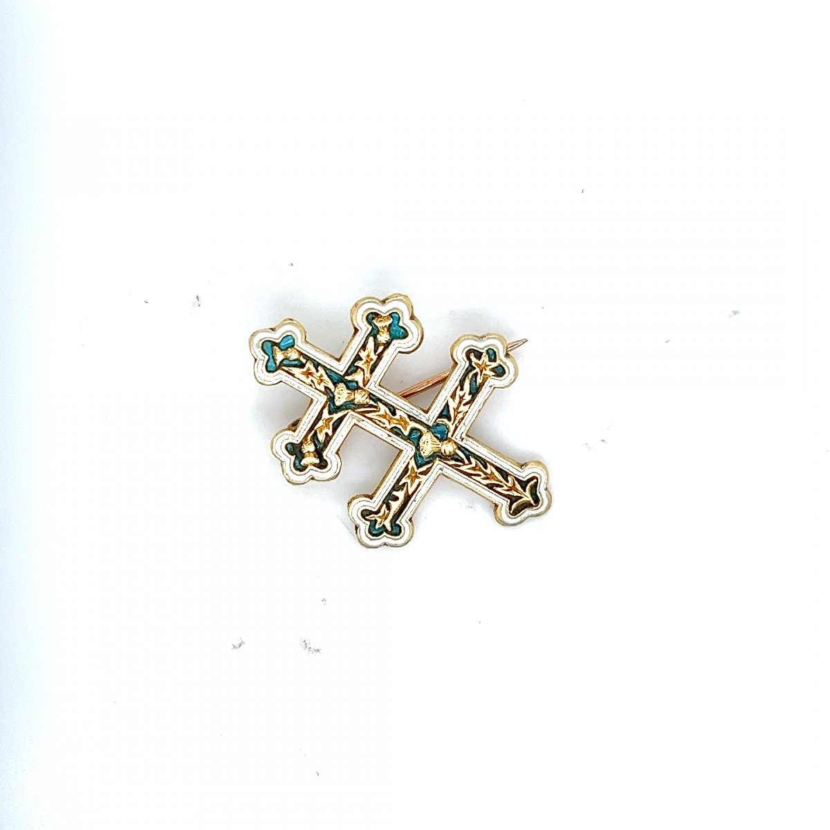 Broche Croix de Lorraine  Or Jaune 18 Carats -photo-1