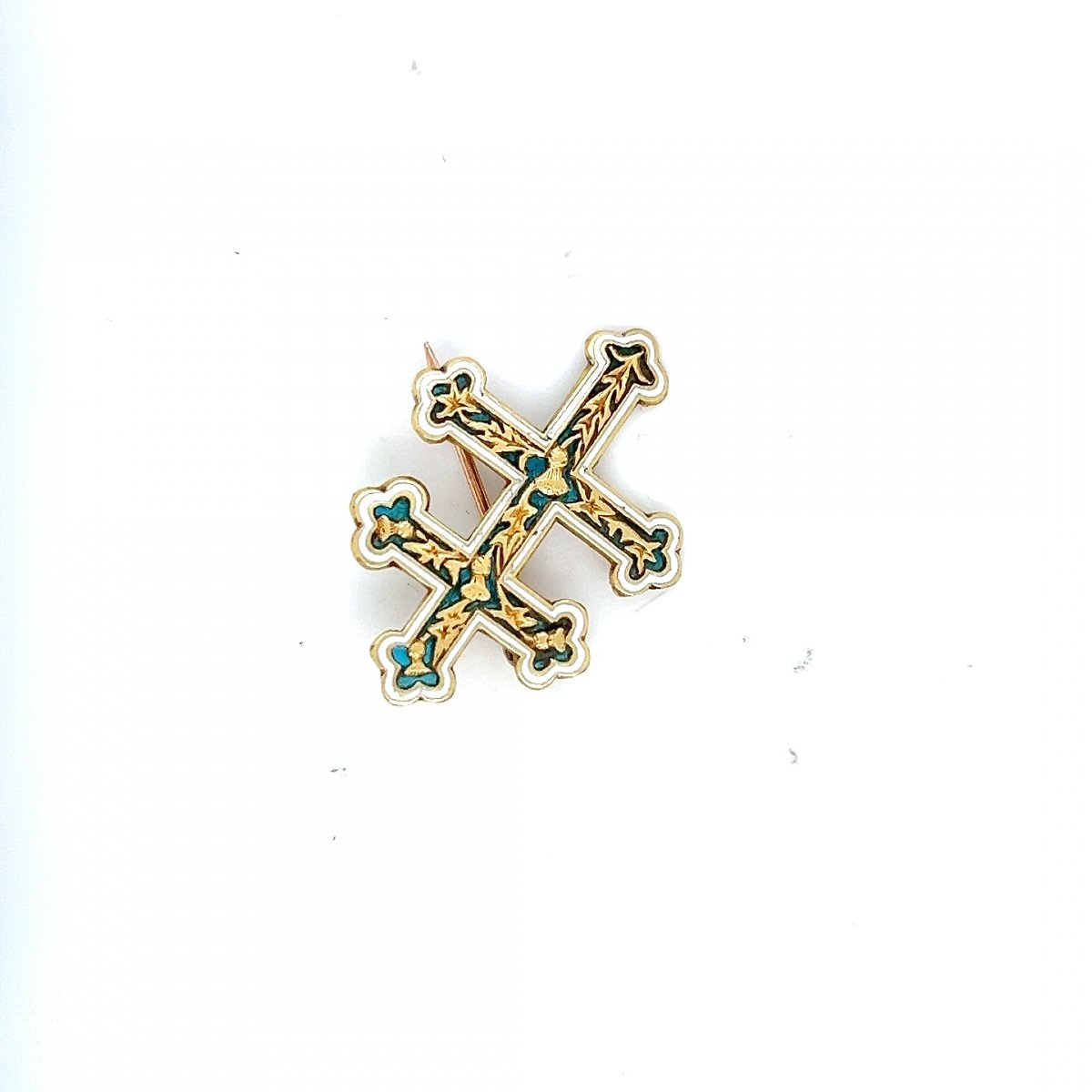 Broche Croix de Lorraine  Or Jaune 18 Carats -photo-2