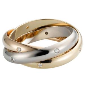 Cartier Trinity Ring 15 Diamonds White, Pink And Yellow Gold