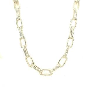 Necklace Mesh Chain Braided Decorated Silver 925