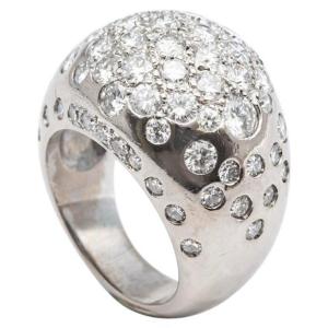 Bague Dôme 54 Diamants Taille Brillant Or 18 Carats