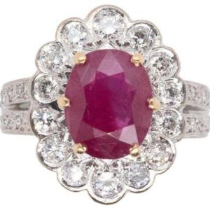 Ruby, Diamond And White Gold Ring