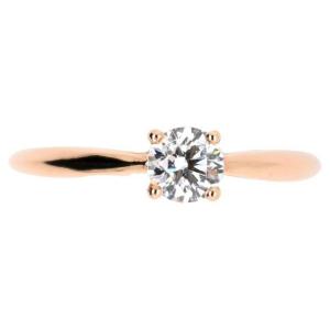 Bague Solitaire En Or Rose Sertie De Trois Diamants