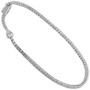 Bracelet De Tennis En Or Blanc 18 Carats Et Diamants