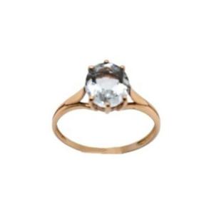 Solitaire En Or 18 Carats Et Aigue-marine Ovale