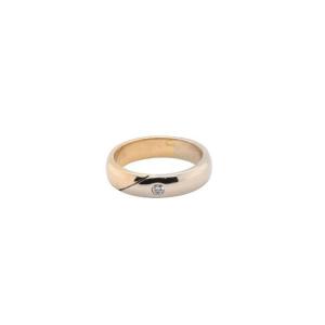 Men's Wedding Ring In 18 Carat Yellow And White Gold Adorned With A Diamond