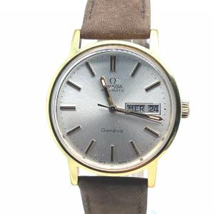 Omega Watch Gold Plated Case Suede Strap