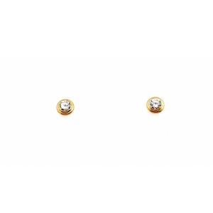 Boucle d'Oreille Or Jaune 18 Carats Diamants 0,15 Carats 