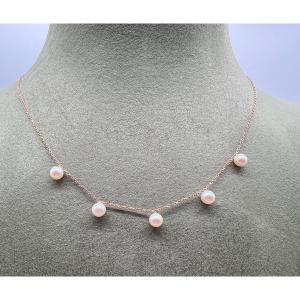 Collier Perles Cultures Or Rose 18 Carats 