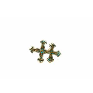 Broche Croix de Lorraine  Or Jaune 18 Carats 