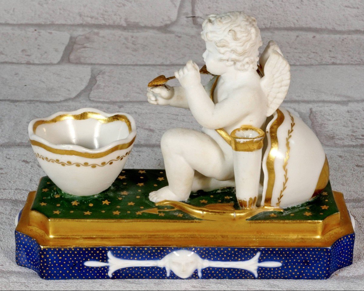 Rare Encrier En Porcelaine De Paris - Ep. Empire-photo-3