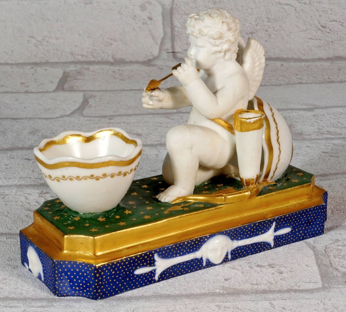 Rare Encrier En Porcelaine De Paris - Ep. Empire-photo-4