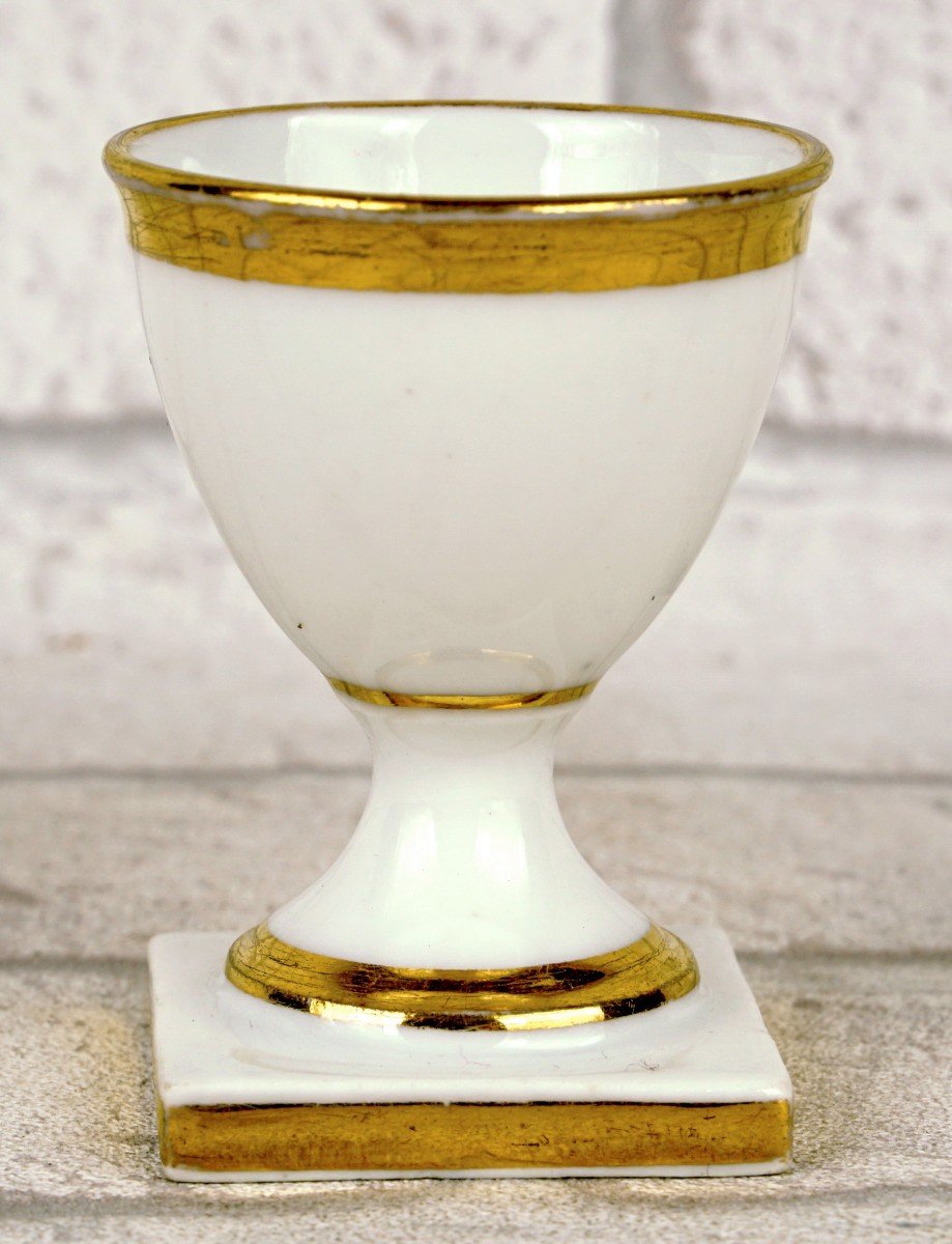 Egg Cup In Paris Porcelain - Manufacture De Schoelcher - Ep. Early 19th Century-photo-3