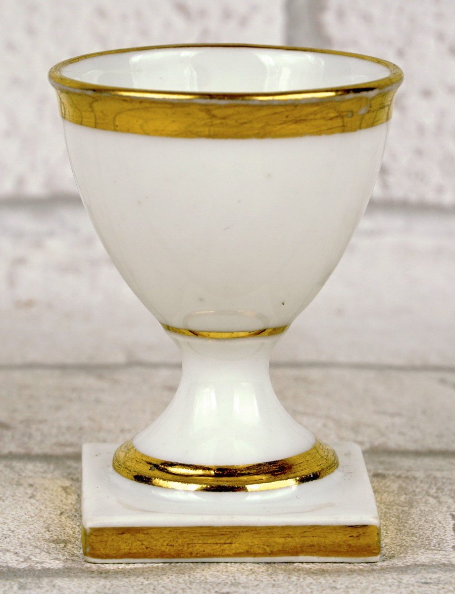 Egg Cup In Paris Porcelain - Manufacture De Schoelcher - Ep. Early 19th Century-photo-4