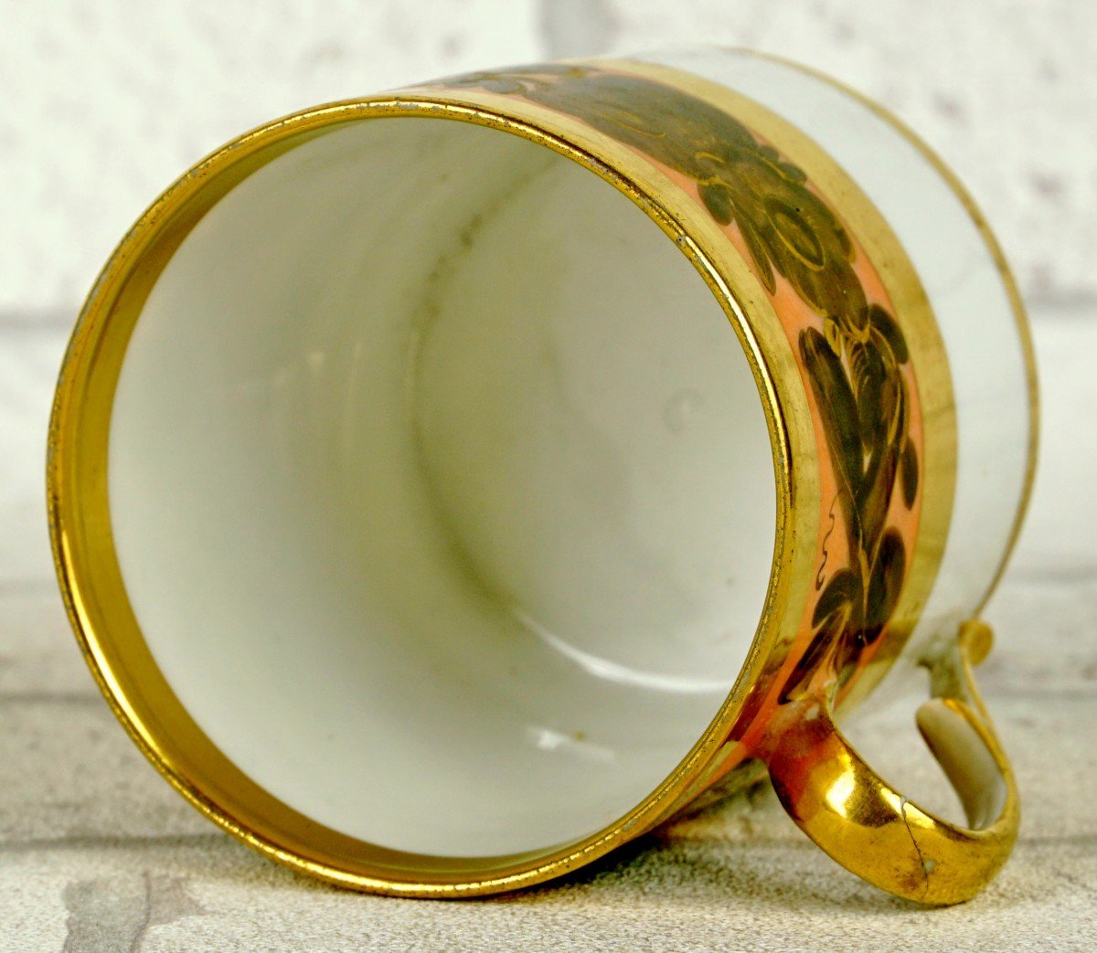 Cup And Saucer In Paris Porcelain - Ep. Early 19th Century-photo-2