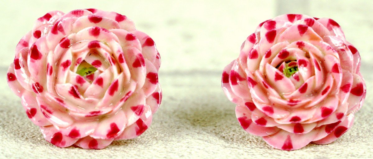 Pair Of Trompe-l'oeil Earrings In The Shape Of Damomilla Flowers - By Didier Gardillou-photo-2