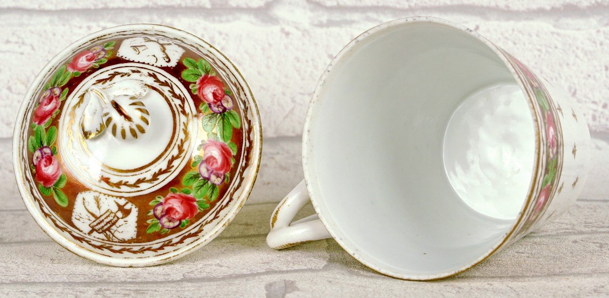 Covered Shaker Cup And Saucer In Valenciennes Porcelain - 18th Century-photo-4