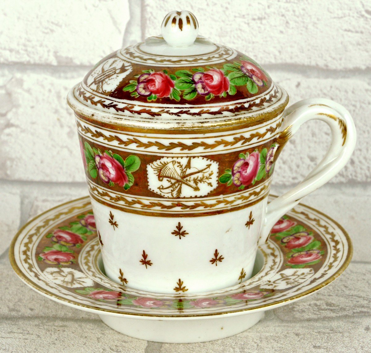 Covered Shaker Cup And Saucer In Valenciennes Porcelain - 18th Century-photo-5