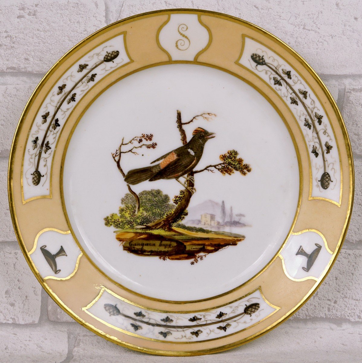 Beautiful Porcelain Plate From Paris - Atelier De Halley - Consulate / Empire Period-photo-3