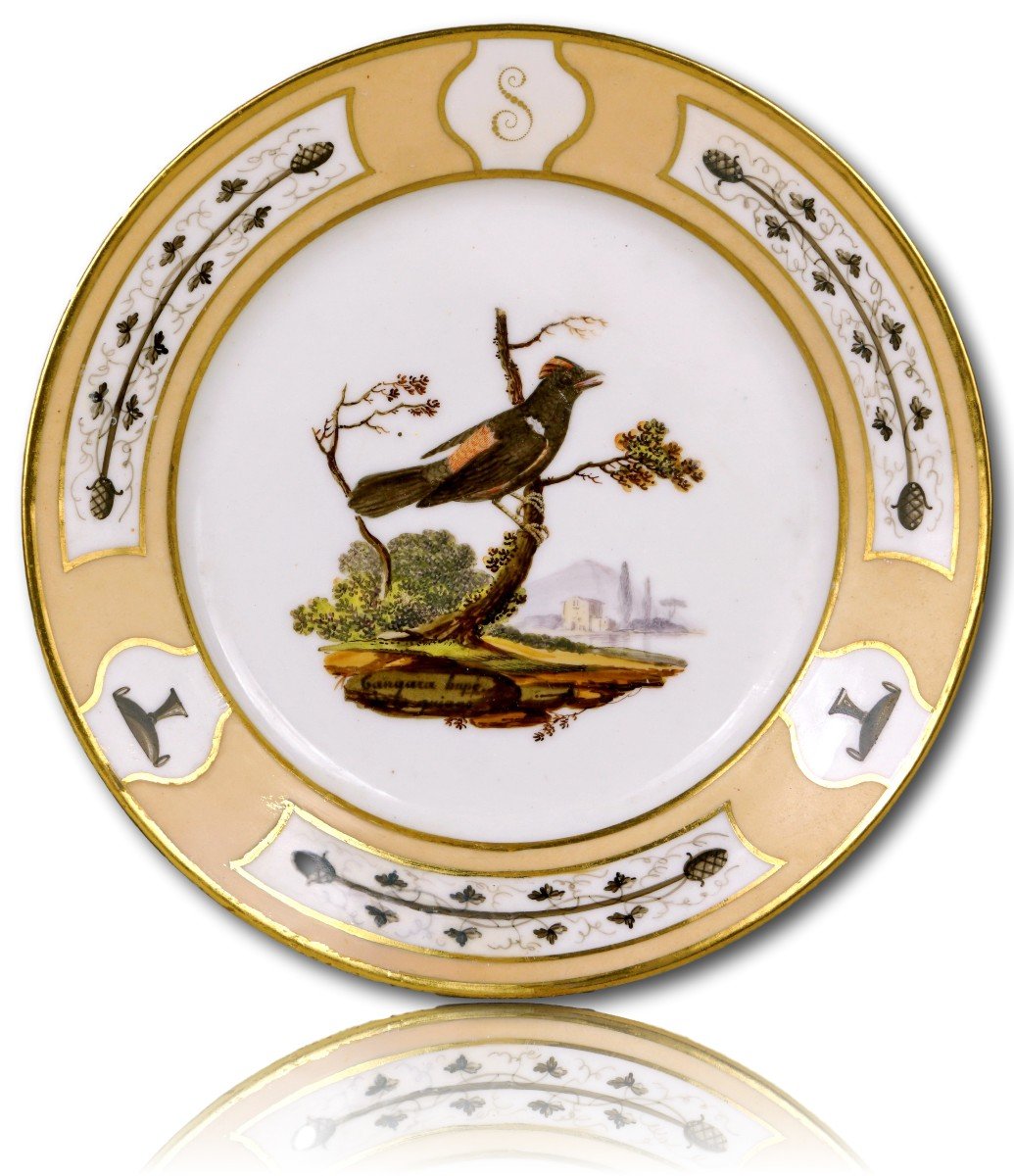 Beautiful Porcelain Plate From Paris - Atelier De Halley - Consulate / Empire Period