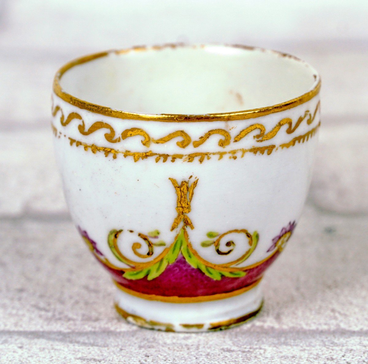 Rare Egg Cup From Catherine II Of Russia's "yacht" Service In St Petersburg Porcelain-photo-2