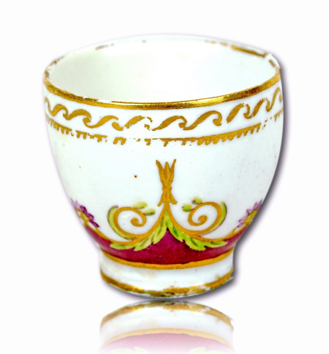 Rare Egg Cup From Catherine II Of Russia's "yacht" Service In St Petersburg Porcelain