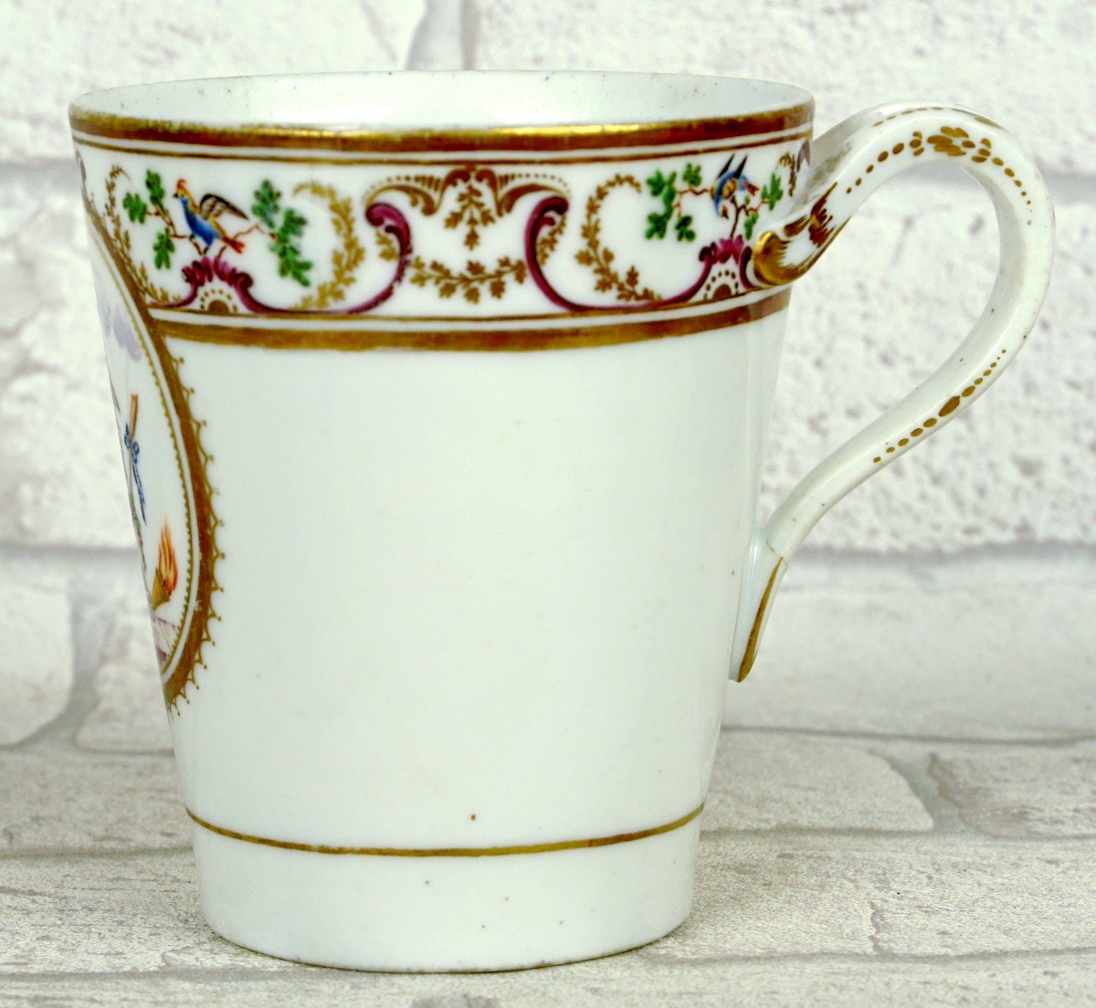 Porcelain Of Las Eynie - Trembleuse Cup And Its Saucer - Baignol Manufacture - Ep. 18th Century-photo-3