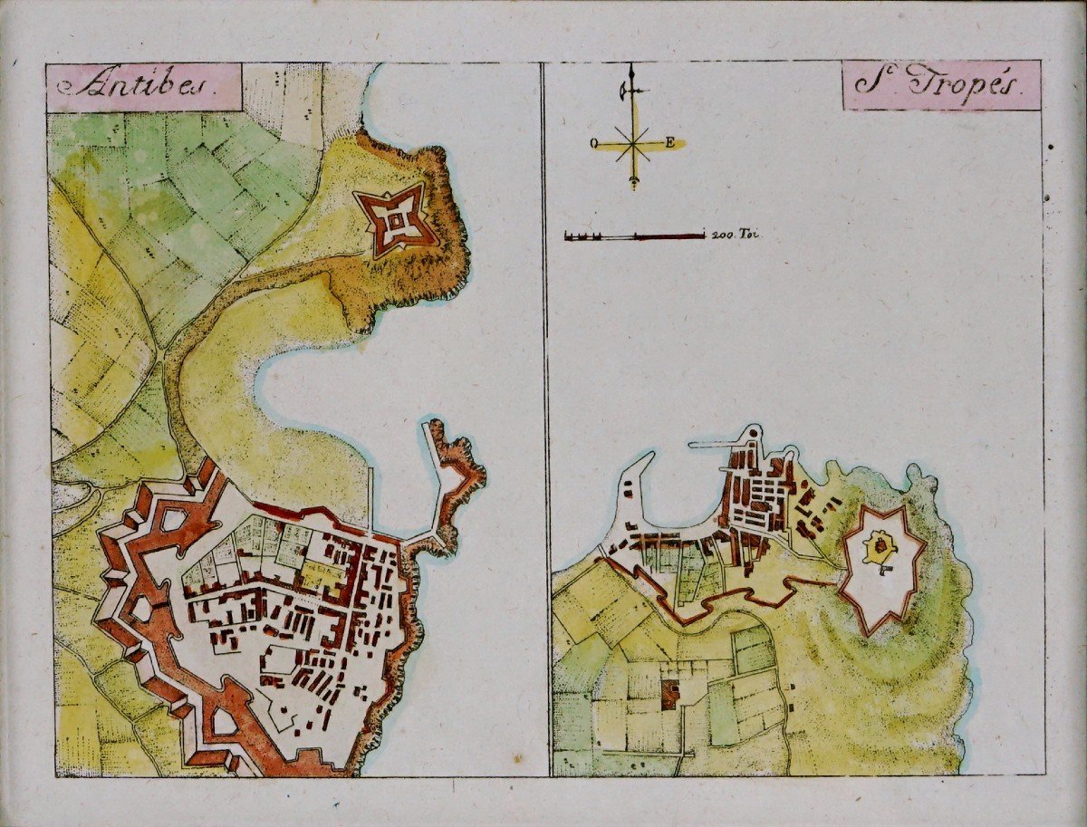 Engraving - Plan Of Antibes And Saint Tropes (saint Tropez - Ep. 17th-photo-3