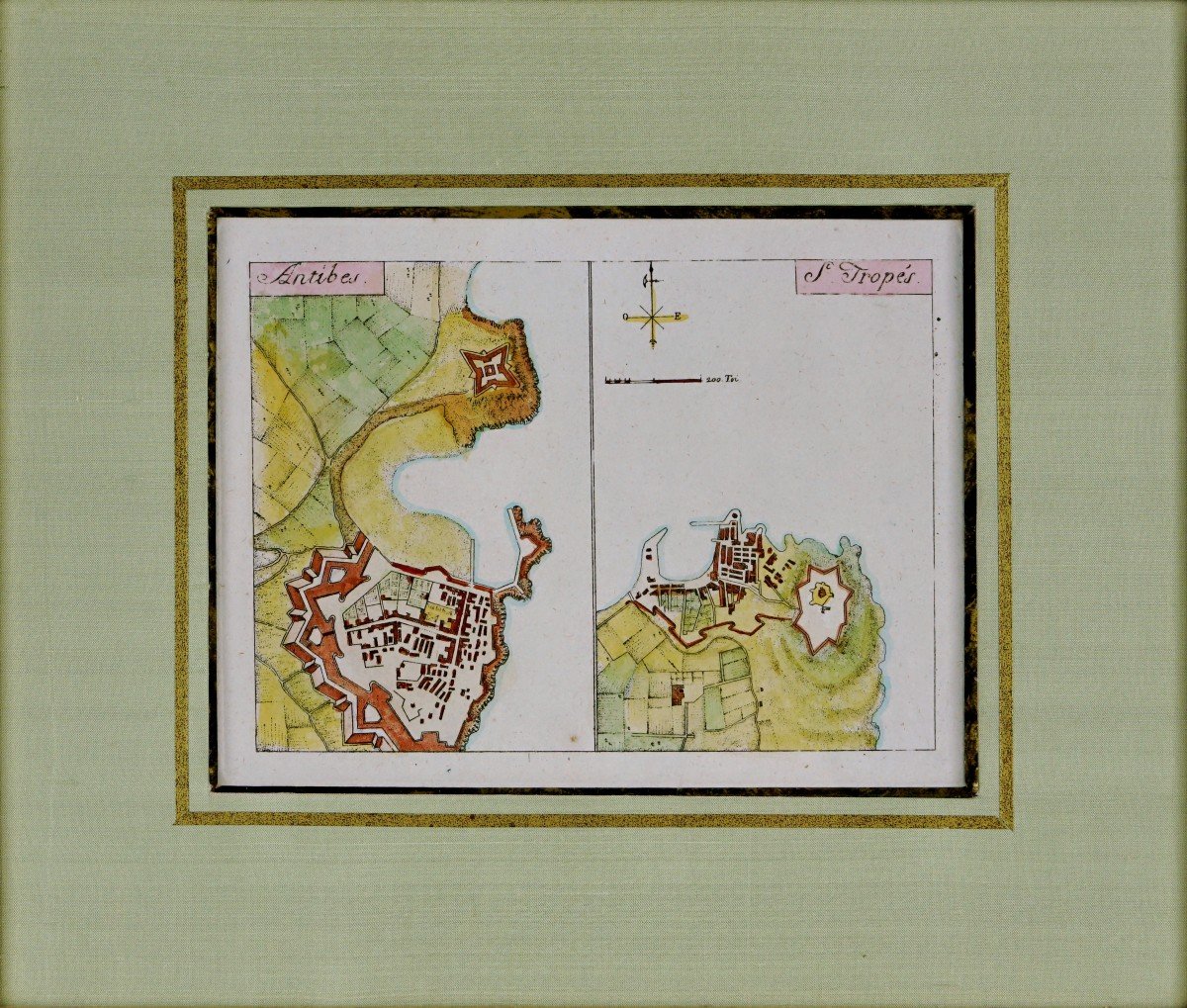 Engraving - Plan Of Antibes And Saint Tropes (saint Tropez - Ep. 17th-photo-4