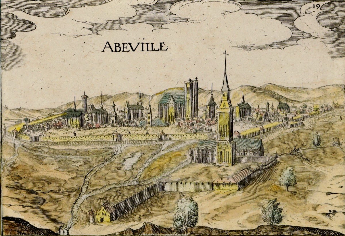 Gravure  d'Abbeville (somme-80) - Ep. XVIIe-photo-3