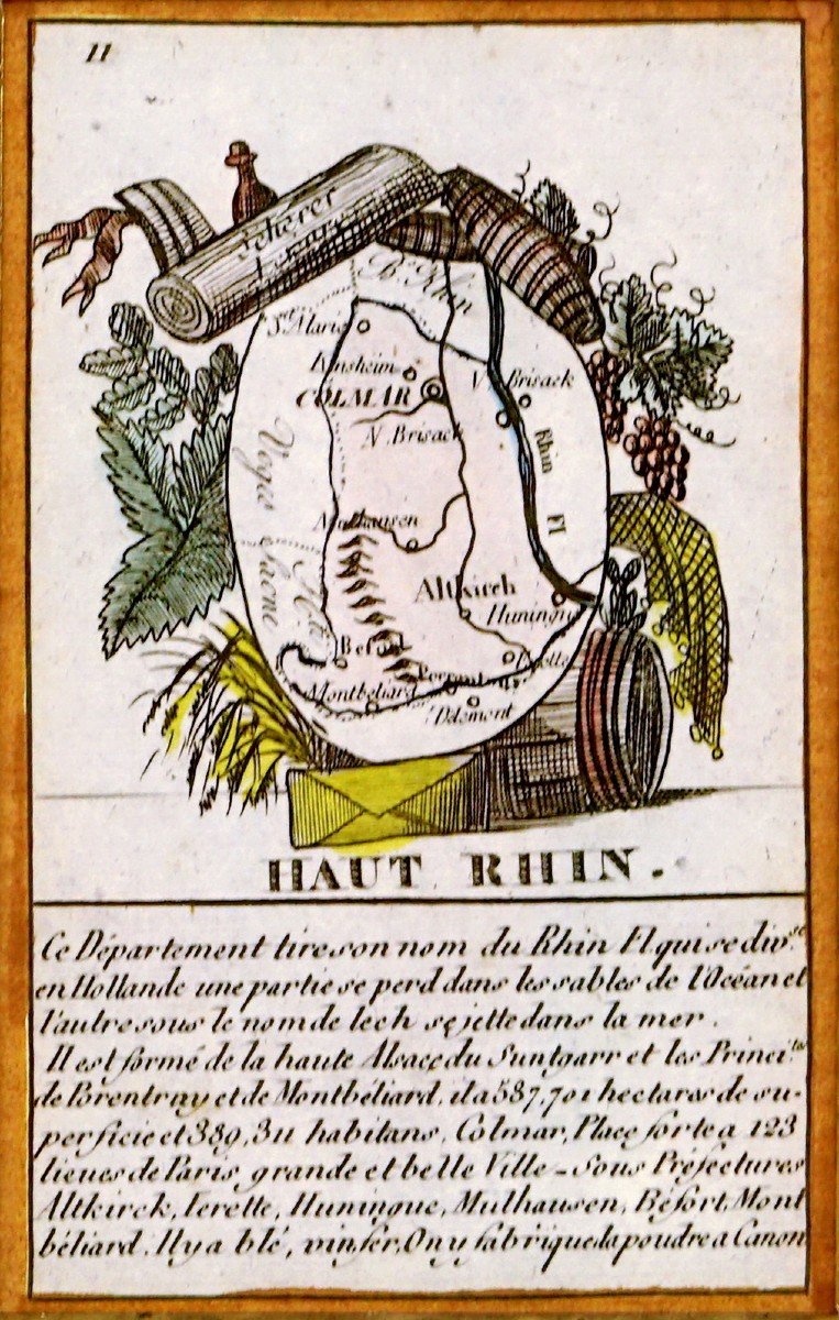 Gravure - Le Haut-rhin (68) - Petite Carte Départementale – Ep. Début XIXe-photo-3