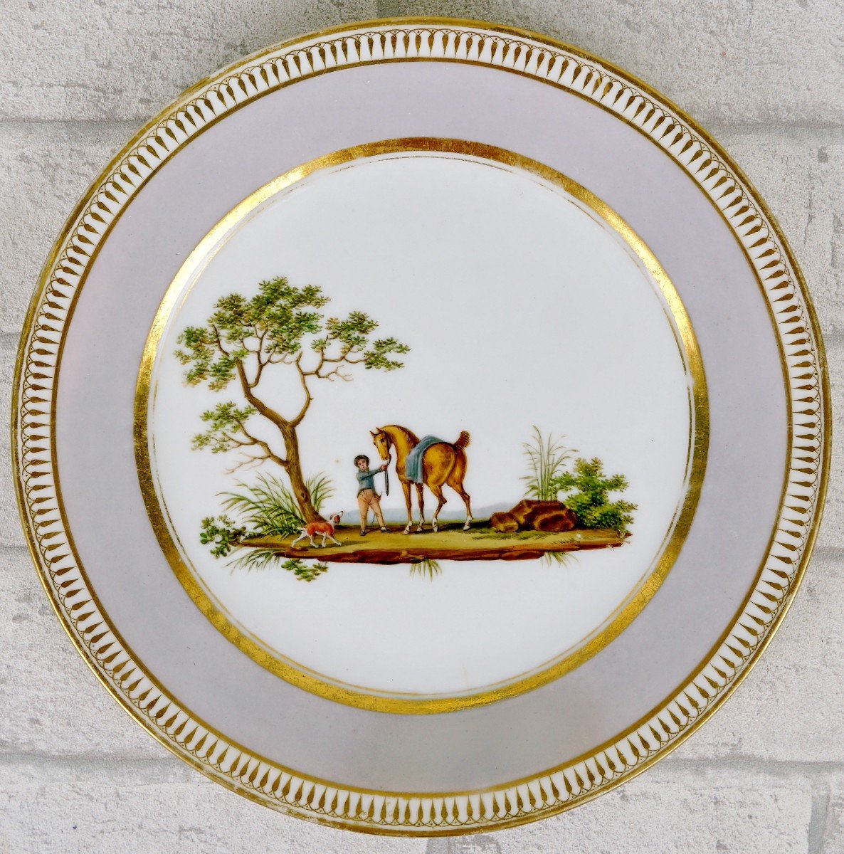 Paris Porcelain Plate - Dagoty Manufacture In Paris - Early 19th Century-photo-3